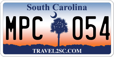 SC license plate MPC054