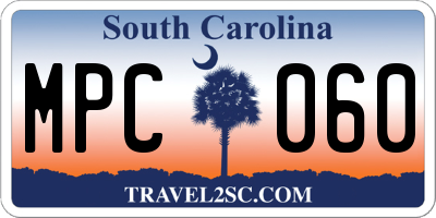 SC license plate MPC060