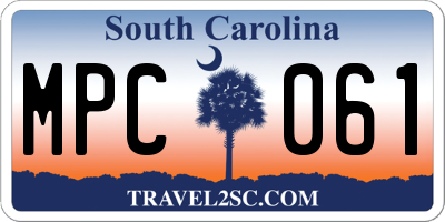 SC license plate MPC061