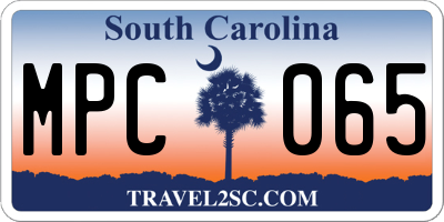 SC license plate MPC065