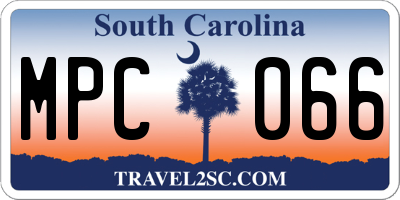 SC license plate MPC066