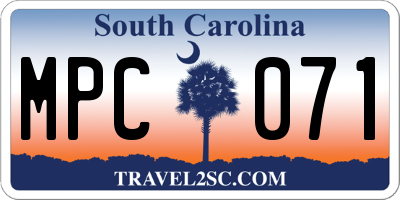 SC license plate MPC071