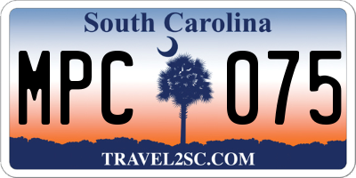 SC license plate MPC075