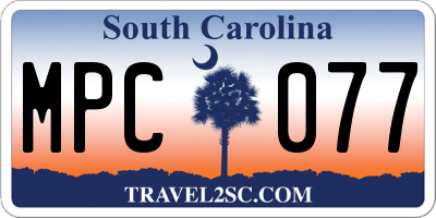 SC license plate MPC077
