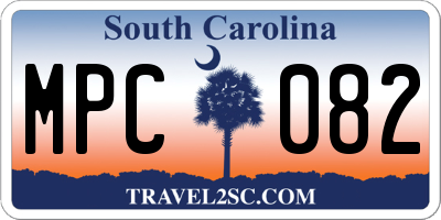 SC license plate MPC082