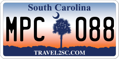 SC license plate MPC088