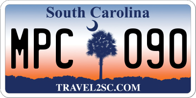 SC license plate MPC090