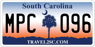 SC license plate MPC096