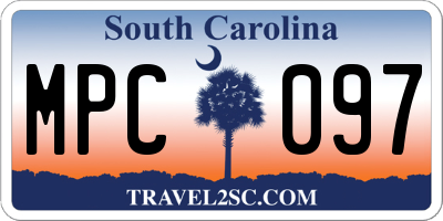 SC license plate MPC097