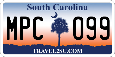 SC license plate MPC099