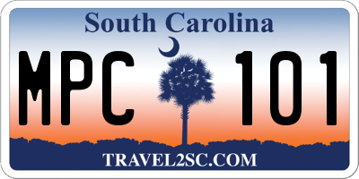 SC license plate MPC101