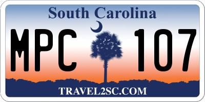 SC license plate MPC107