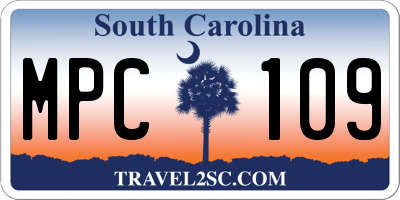 SC license plate MPC109