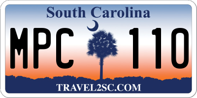 SC license plate MPC110