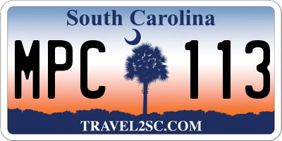SC license plate MPC113