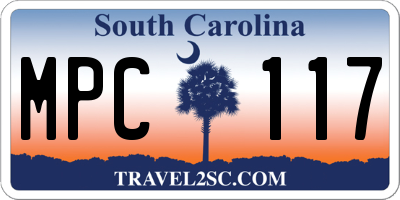 SC license plate MPC117