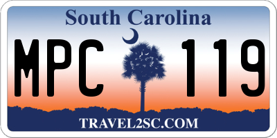 SC license plate MPC119