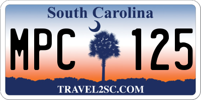 SC license plate MPC125