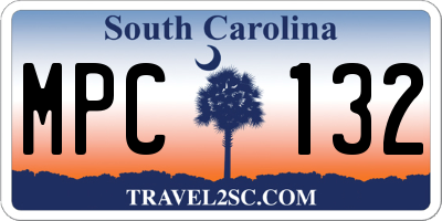 SC license plate MPC132