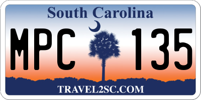 SC license plate MPC135