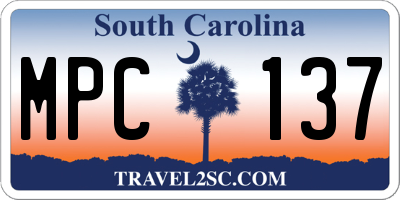 SC license plate MPC137