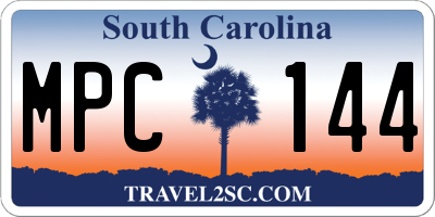 SC license plate MPC144