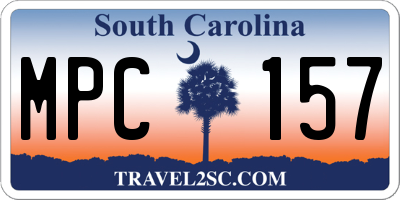 SC license plate MPC157