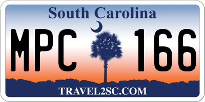 SC license plate MPC166