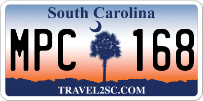 SC license plate MPC168