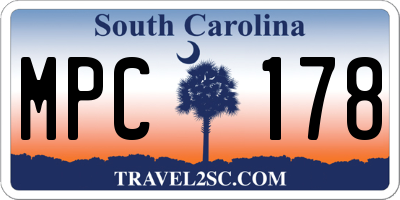 SC license plate MPC178