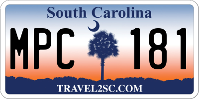 SC license plate MPC181