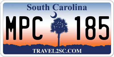 SC license plate MPC185