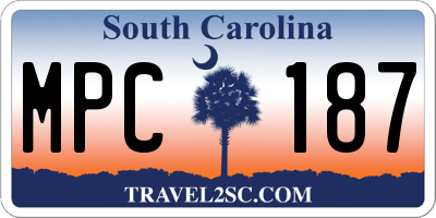SC license plate MPC187