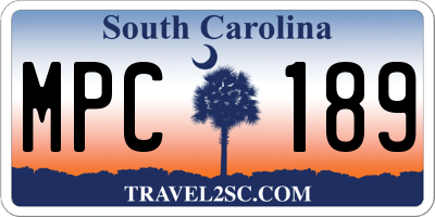 SC license plate MPC189