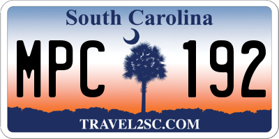 SC license plate MPC192