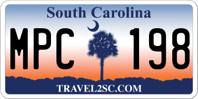 SC license plate MPC198