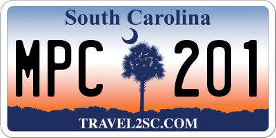 SC license plate MPC201