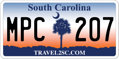 SC license plate MPC207