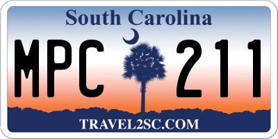 SC license plate MPC211