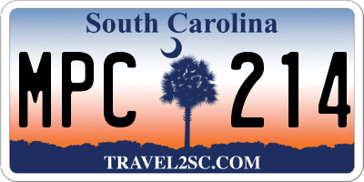 SC license plate MPC214