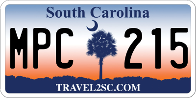SC license plate MPC215