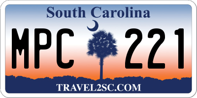 SC license plate MPC221