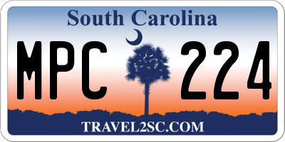 SC license plate MPC224