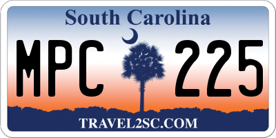 SC license plate MPC225