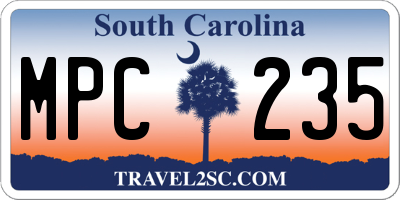 SC license plate MPC235