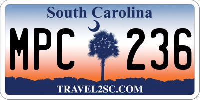 SC license plate MPC236