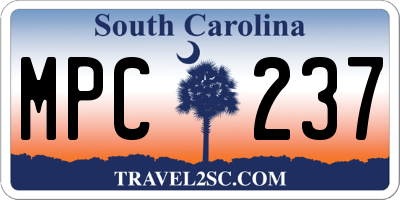 SC license plate MPC237