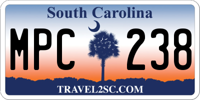 SC license plate MPC238