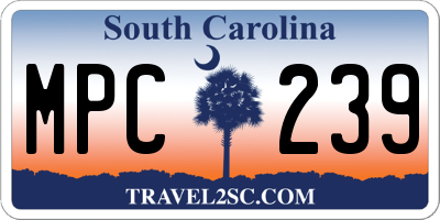 SC license plate MPC239