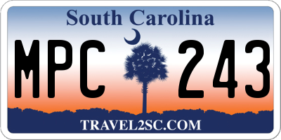 SC license plate MPC243